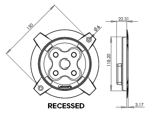 Labcraft Megalux LED Light 10-32v (Recessed Mount) PD2_4-3MV