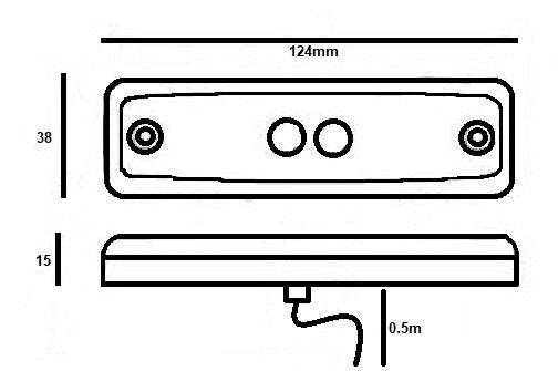Truck-Lite M891 Side LED Marker Light (C/W 0.5m Lead) Amber 891/03/04