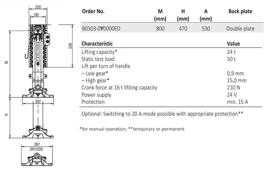 Jost Modul B303 Landing Legs (Pair) - Compensating Foot B030301