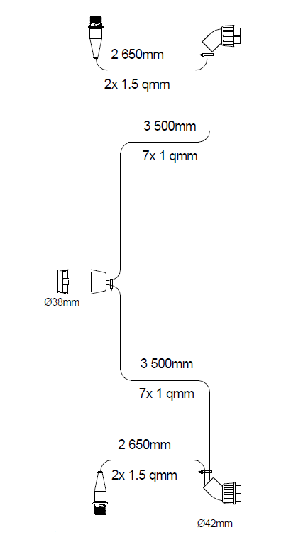 Aspoeck Rear Y-Cable LH/RH Loom 68-4984-017