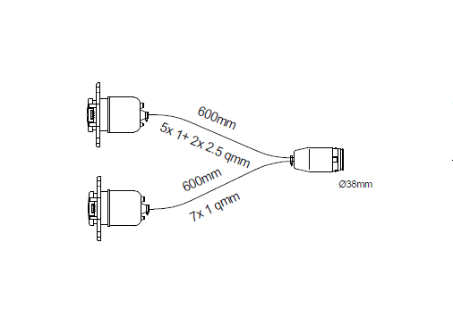 Aspoeck Front Y-Cable Inc S & N Sockets 58-6649-007