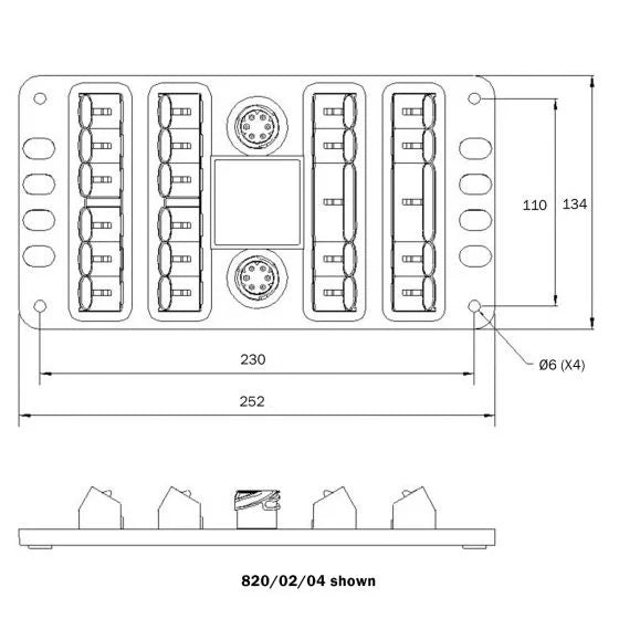 Truck-Lite M820 Junction Plate 820/02/04