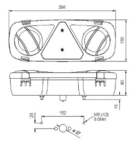 Truck-Lite M800 Rear Lamp LH 800/01/01