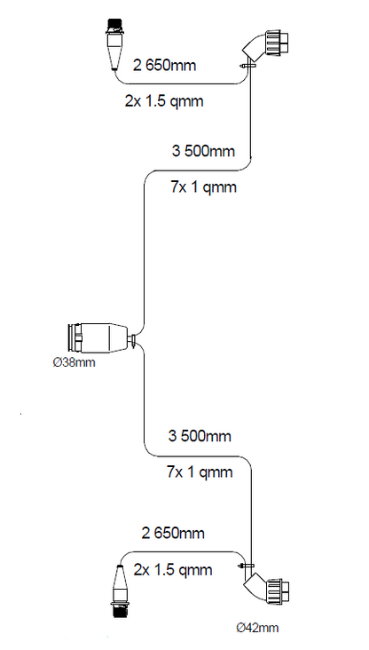 Aspoeck Rear Y-Cable LH/RH Loom 68-4984-017