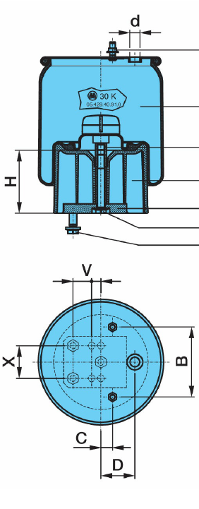 BPW Air Suspension Air Bag 30k 05.429.43.21.0