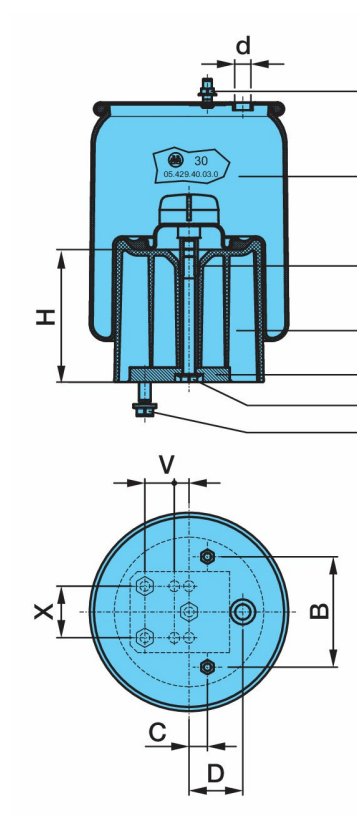 BPW Air Suspension Air Bag 30k 05.429.43.20.0