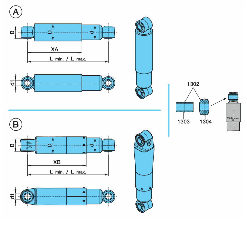 BPW Shock Absorber 02.3722.83.02