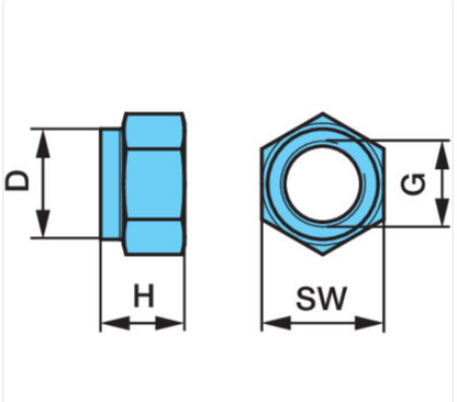 BPW U-Bolt Lock Nut M22 (Pair)  03.260.04.19.0