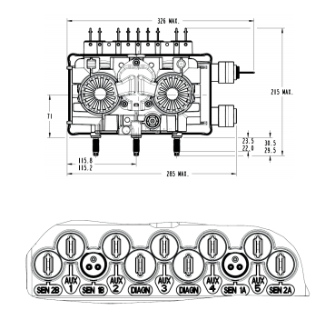 Haldex Eb+3 ECU, GEN3 EBS With 2 Modulators 950823IC